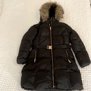 Michael Kors women’s faux fur hood puffer coat.